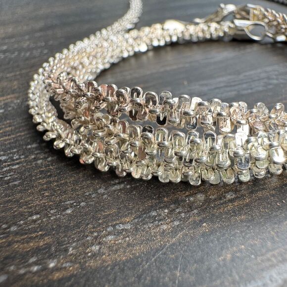 MILOR Sterling Silver Diamond Cut Margarita Chain 15" Necklace & 7" Bracelets - Picture 3 of 16